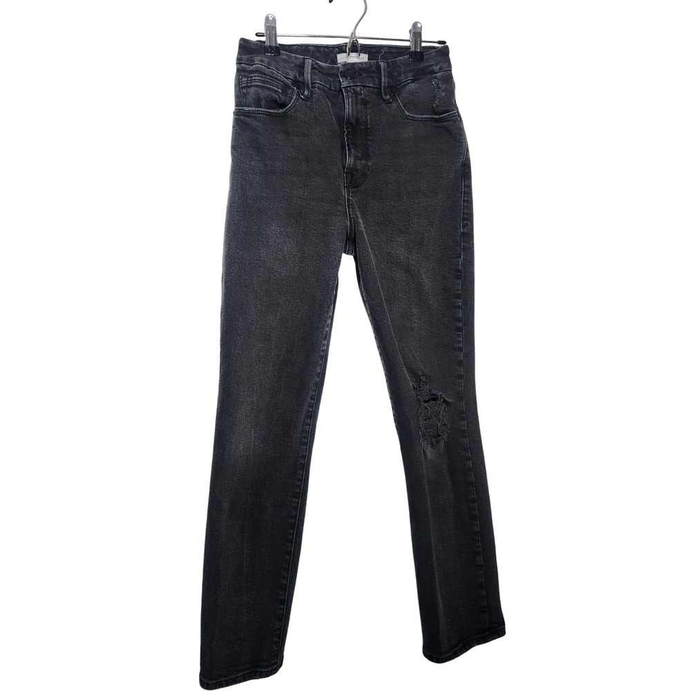 Good American Classic‎ Ripped High Waist Straight Leg Jeans Size 2 / 26 Womens